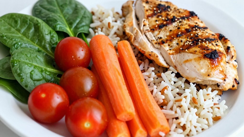 balanced colorful portioned diet