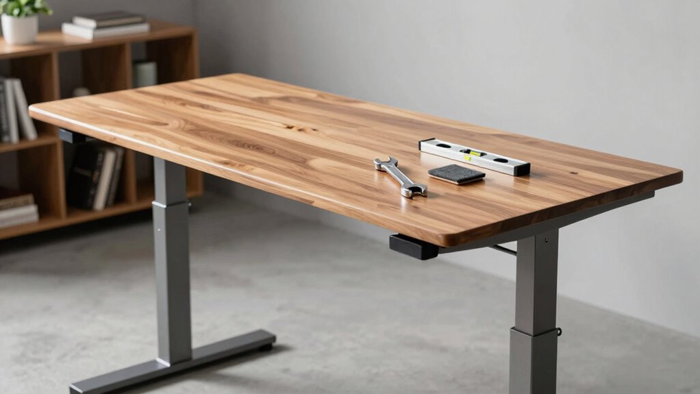 diy standing desk stabilization