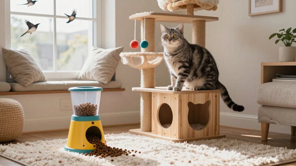 indoor cat activity routine