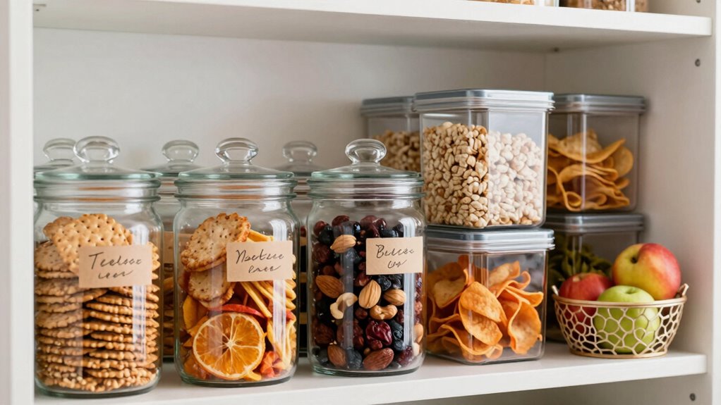 organize healthy snack options