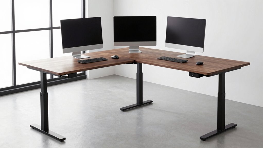 top l shaped electric desks